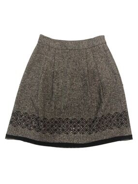 Loft Size 10 wool and silk blend skirt. Sequins gray black festive party holiday